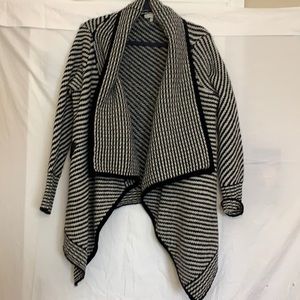 Asymmetrical striped sweater